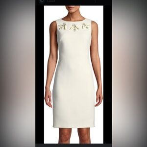 Badgley Mischka cream dress with embellishments
